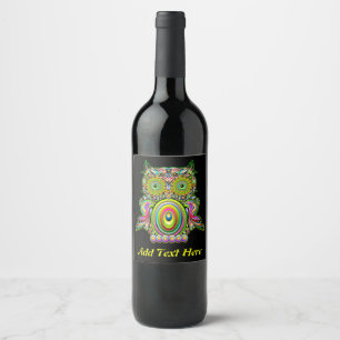 Etiqueta Para Botella De Vino Abierto con botella de imán de Popart Psychedell O