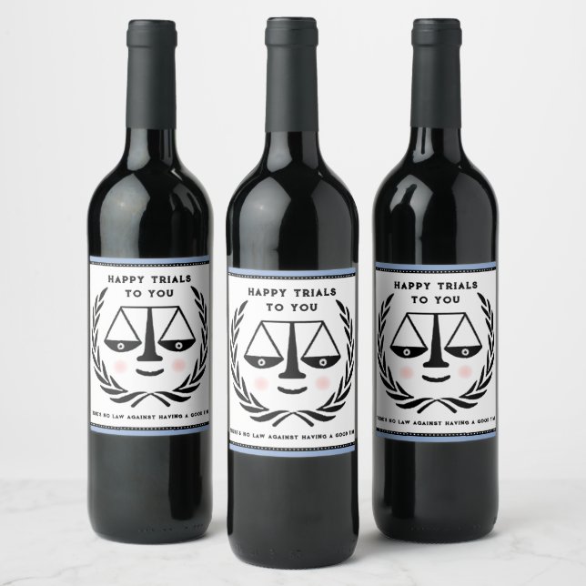 Etiqueta Para Botella De Vino Abogado (Botellas)