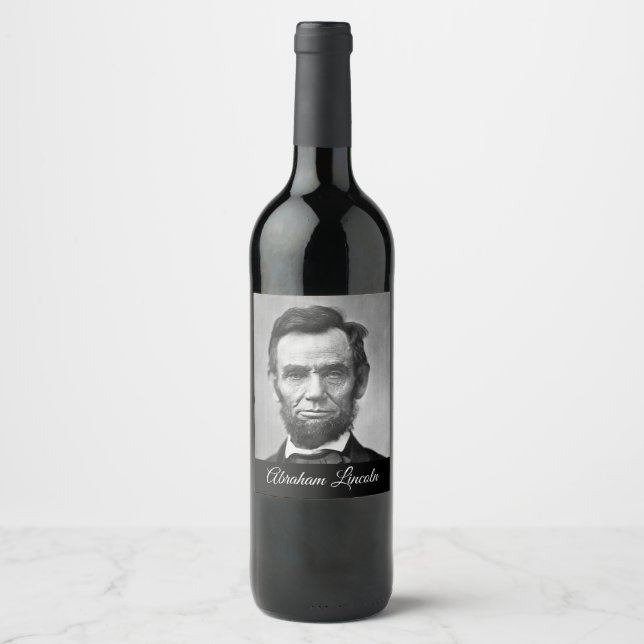 Etiqueta Para Botella De Vino Abraham Lincoln - Presidente (Anverso)