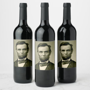 Etiqueta Para Botella De Vino Abraham Lincoln presidente de estados unidos