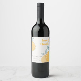 Etiqueta Para Botella De Vino Abstract Lemon Fruity Boda audaz gracias