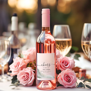 Etiqueta Para Botella De Vino Abstracto Acuarela Green Bruskes & Gold