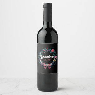 Etiqueta Para Botella De Vino Abuela 2025 por regalo de nueva abuela