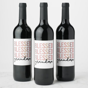 Etiqueta Para Botella De Vino Abuela bendita Regalos para la abuela