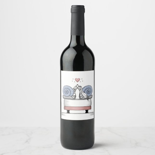 Etiqueta Para Botella De Vino Acabados de casar (Anverso)