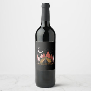 Etiqueta Para Botella De Vino Acampar Es En Carpas Divertido Acampar