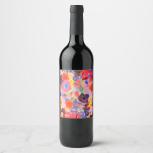 Etiqueta Para Botella De Vino Aceites de flores