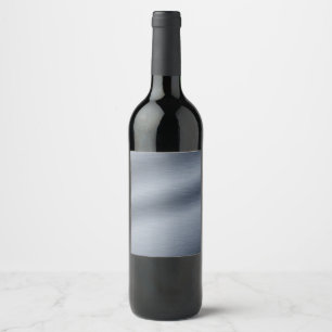Etiqueta Para Botella De Vino Acero gris cepillado Elegante Faux fondo Metalizad