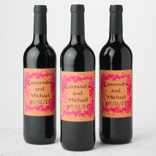 Etiqueta Para Botella De Vino Acogida Boda Ensayo de vino Elegante