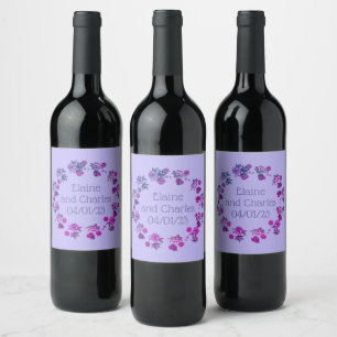 Etiqueta Para Botella De Vino Acogida Boda Ensayo de vino Elegante