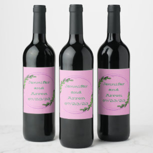 Etiqueta Para Botella De Vino Acogida Boda Ensayo de vino Elegante