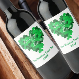Etiqueta Para Botella De Vino Acontecimiento Boda Afortunado En Amo