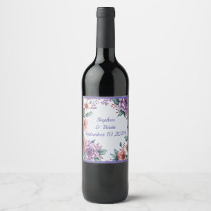 Etiqueta Para Botella De Vino Acuarela de gala de jardín