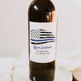 Etiqueta Para Botella De Vino Acuarela de policía Bandera delgada de la Línea Az