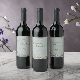 Etiqueta Para Botella De Vino Acuarela Lavanda Flores CUALQUIER cumpleaños hito