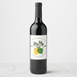 Etiqueta Para Botella De Vino Acuarela Limoncillo Lima Limón