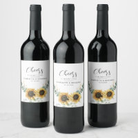Acuarela moderna Sunflower Eucalyptus Boda