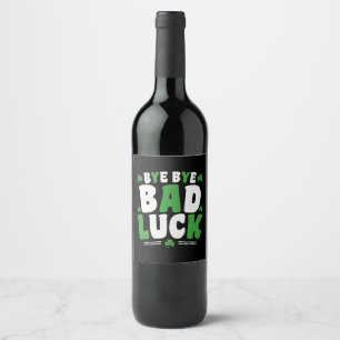 Etiqueta Para Botella De Vino Adiós Mala Suerte