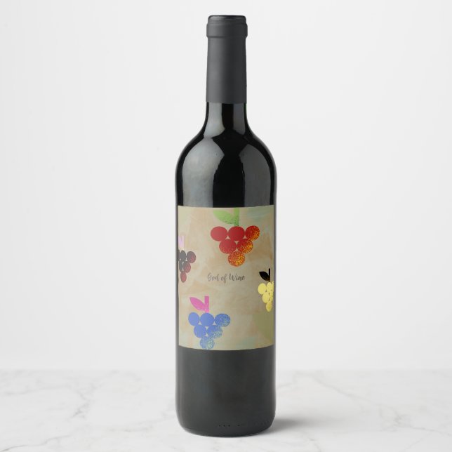 Etiqueta Para Botella De Vino Adonis Dios del Vino (Anverso)