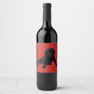 Etiqueta Para Botella De Vino Adorable cachorro porcino labrador