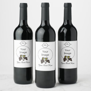 Etiqueta Para Botella De Vino Adorable Twin Baby Duckling Huddling Personalizado