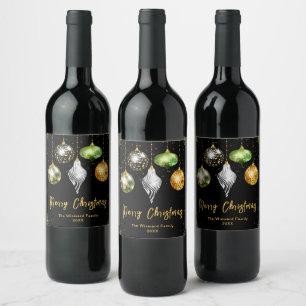 Etiqueta Para Botella De Vino Adorno de tema Safari elegante para Navidad