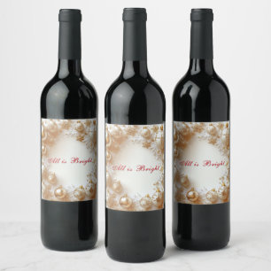 Etiqueta Para Botella De Vino Adornos de oro de Navidad,Copos de nieve Todo es b