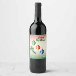 Etiqueta Para Botella De Vino Adornos Navideños Retro