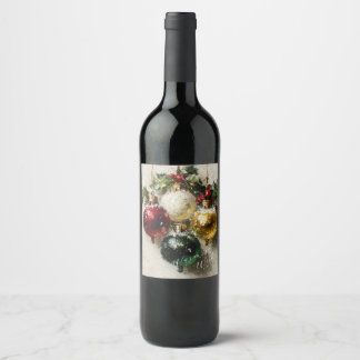 Etiqueta Para Botella De Vino Adornos Navideños Vintage