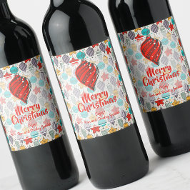 Etiqueta Para Botella De Vino Adornos Navideños Vintage para Árbol de Navidad