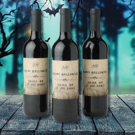 Etiqueta Para Botella De Vino Adultos Halloween Party Vintage Ghost Skull Spider
