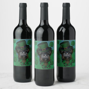 ETIQUETA PARA BOTELLA DE VINO AFFENPINSCHER
