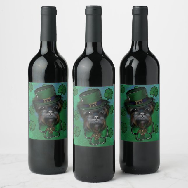 ETIQUETA PARA BOTELLA DE VINO AFFENPINSCHER (Botellas)