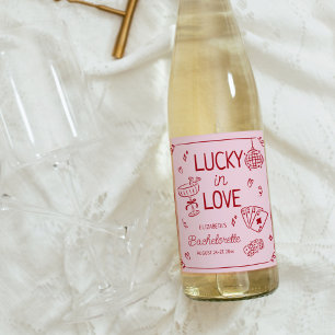 Etiqueta Para Botella De Vino Afortunada en el Amor Caprichosa Despedida de Solt