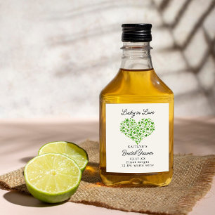 Etiqueta Para Botella De Vino Afortunada en el amor por San Patricio