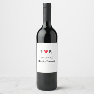 Etiqueta Para Botella De Vino Afortunadamente comprometido añada una carta de no