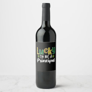 Etiqueta Para Botella De Vino Afortunado de ser la escuela principal en el Día d