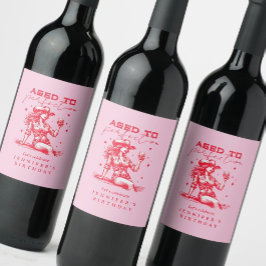 Etiqueta Para Botella De Vino Ageto a la fiesta de cumpleaños de la lechera en W