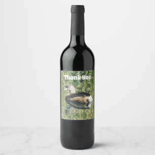 Etiqueta Para Botella De Vino Agradecimiento de la foto de bienvenida y reflexió