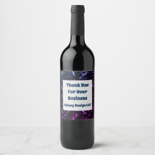 Etiqueta Para Botella De Vino Agradecimiento Vibrante al Cliente Empresa de Agra