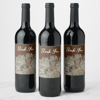 Etiqueta Para Botella De Vino Agradecimientos neutrales por la foto de un chico