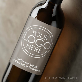 Etiqueta Para Botella De Vino Agrega tu logotipo y eslogan Moderno Minimalista B