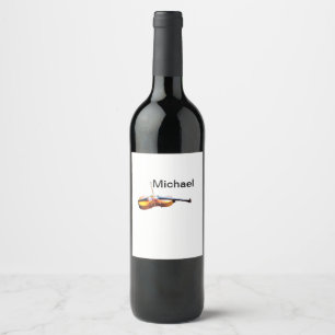 Etiqueta Para Botella De Vino Agrega tu nombre texto marrón amante de la música