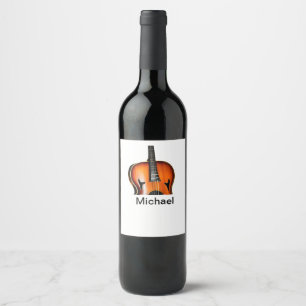 Etiqueta Para Botella De Vino Agrega tu nombre texto marrón amante de la música
