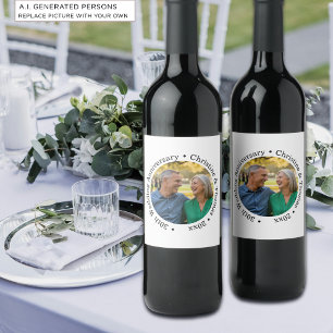 Etiqueta Para Botella De Vino Agrega tu propia foto de pareja 30 aniversario de 