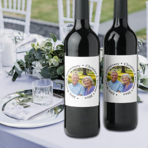 Etiqueta Para Botella De Vino Agrega Tu Propia Foto de Pareja 50 Aniversario de 