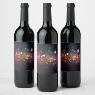 Etiqueta Para Botella De Vino Agrega tu propio texto - Brillo de Bokeh Rosa