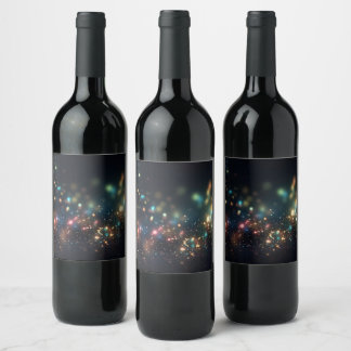 Etiqueta Para Botella De Vino Agrega tu propio texto - Purpurina Colorida