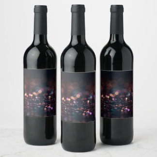 Etiqueta Para Botella De Vino Agrega tu propio texto - Purpurina Morada Profunda