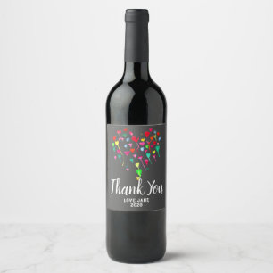 Etiqueta Para Botella De Vino Agua de arte del corazón regalo de agradecimiento